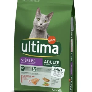 ULTIMA CROQUETTES POUR CHAT Ultima Stérilisé Adulte avec du Saumon 7,5 kg